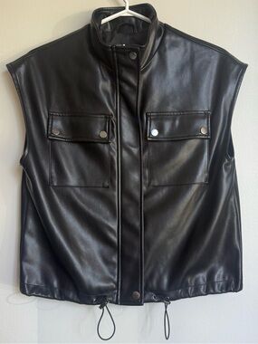 Pleather Sleeveless Vest